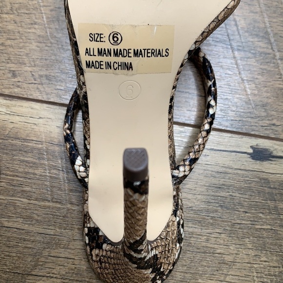 Lulus Square Toe Snake Print Animal Print High Heels sz 6 - Picture 6 of 7